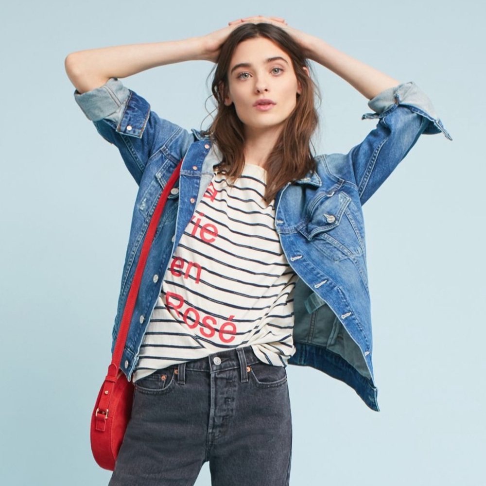 Sol Angeles Striped Tee with Red Accents